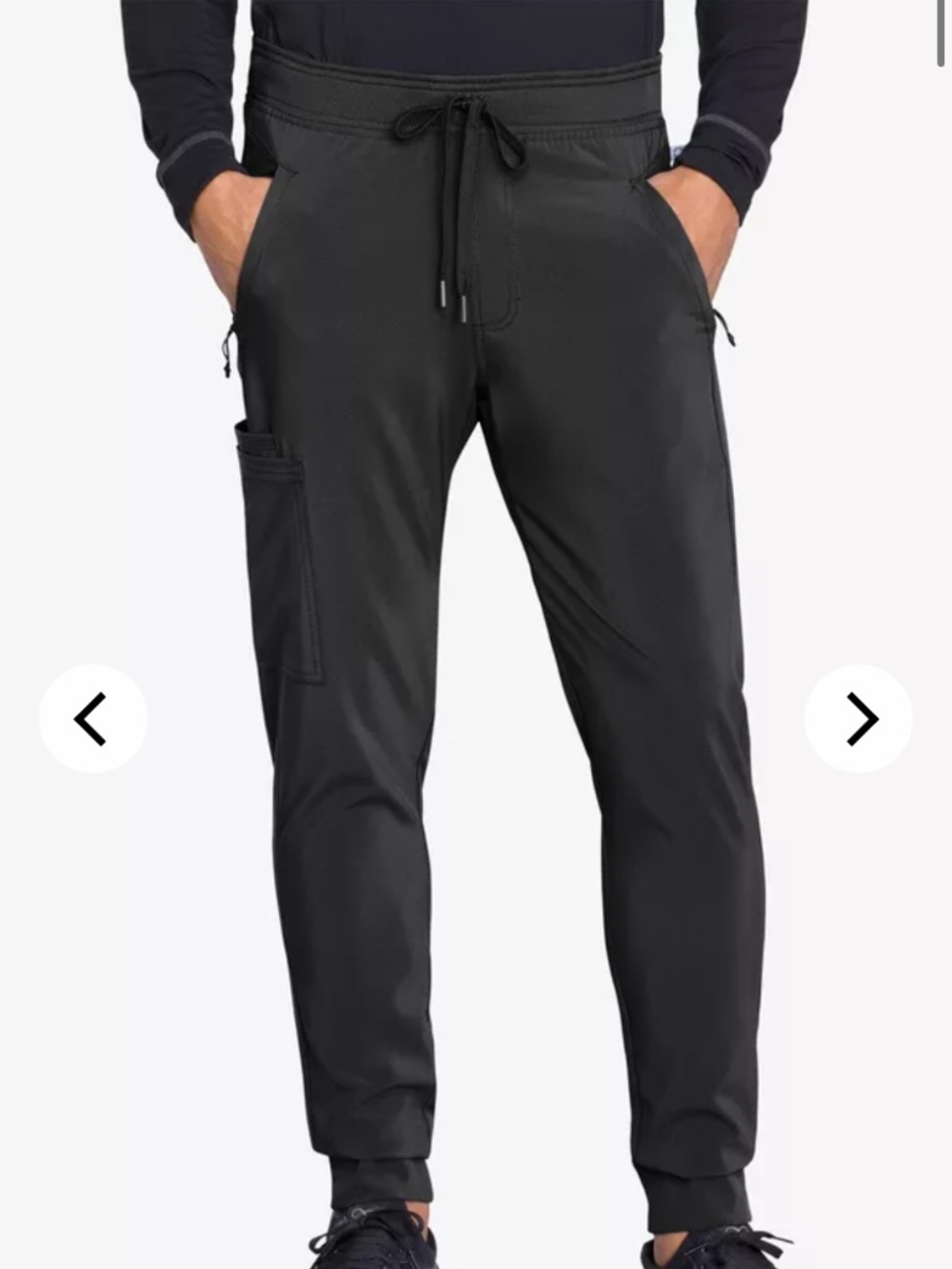 Infinity Men's 5-Pocket STRETCH Cargo Jogger Scrub Pants  STYLE # IN004-BLACK- M